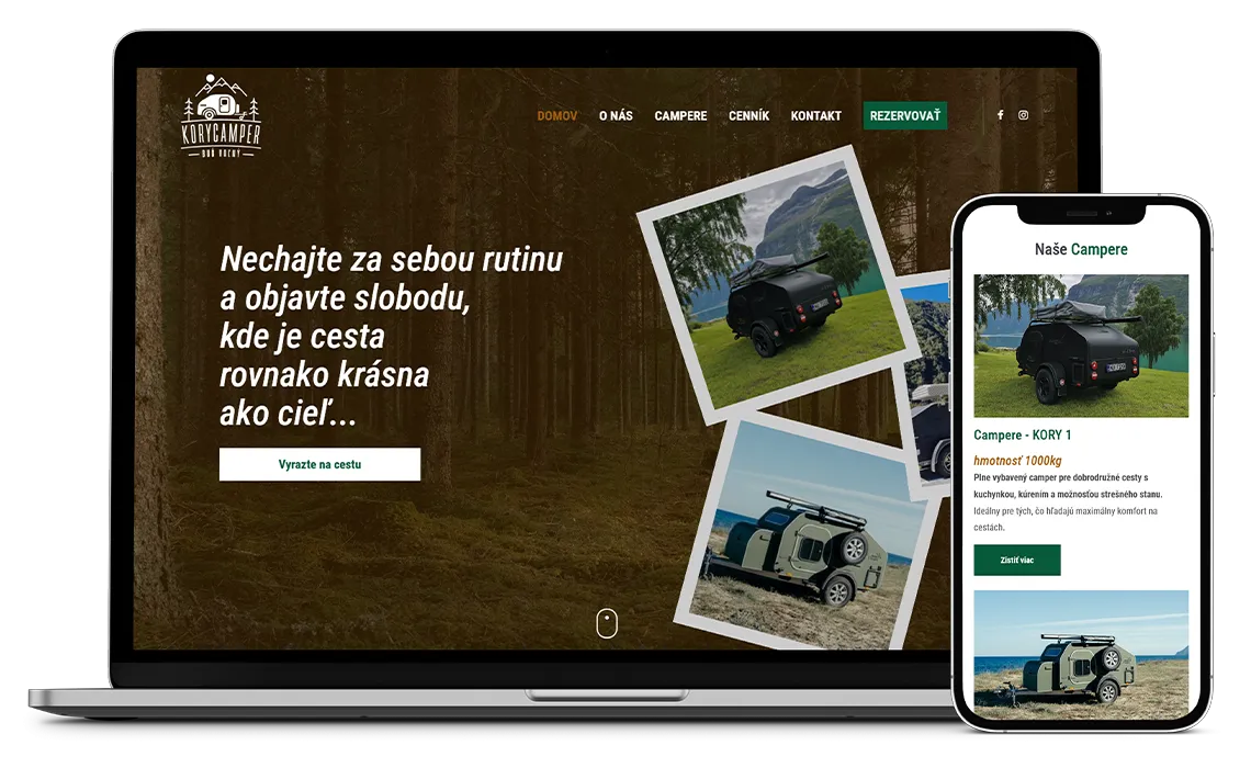 Korycamper – hlavný vizuál referencie